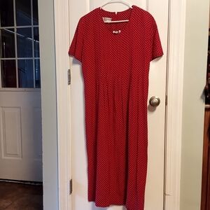 Jessica Howard Red Midi Dress with White Dots